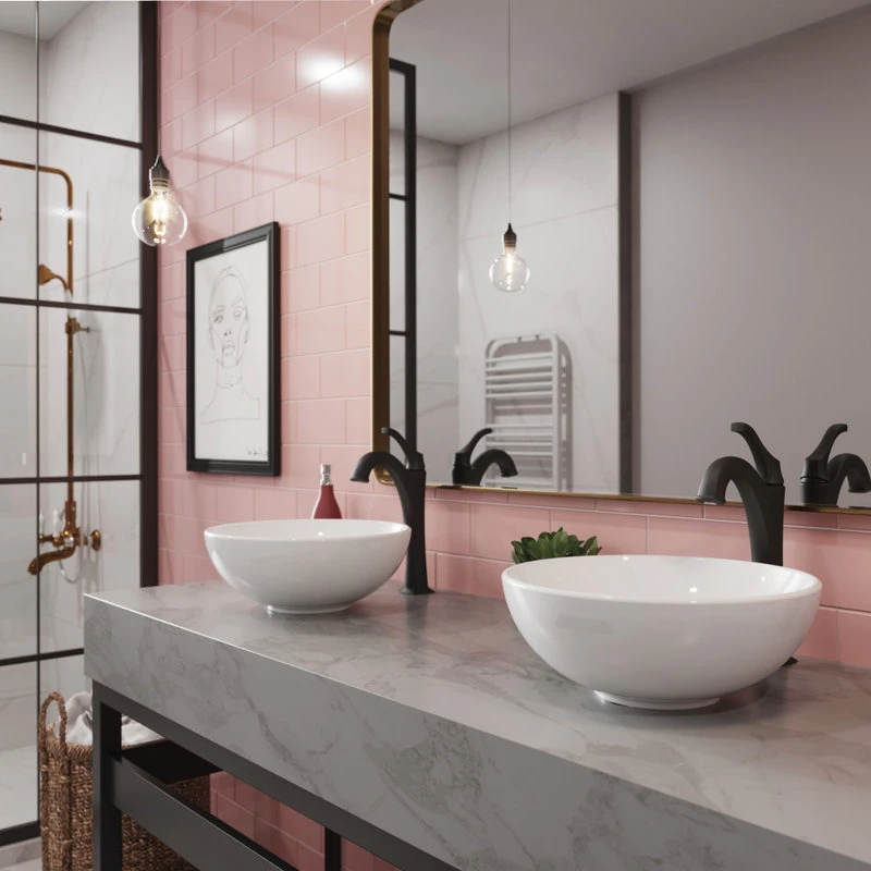 Kraus USA, Inc. Elavo Round Ceramic Vessel Sink, Bathroom Arlo Faucet, Drain, Matte Black - Image 2