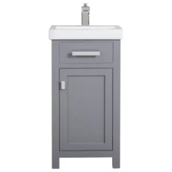 Water Creation Mia 18" Single Vanity With Single Door, Cashmere Gray
