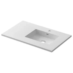 LAVIVA VIVA Stone 36" Right Sink Matte White Solid Surface Countertop