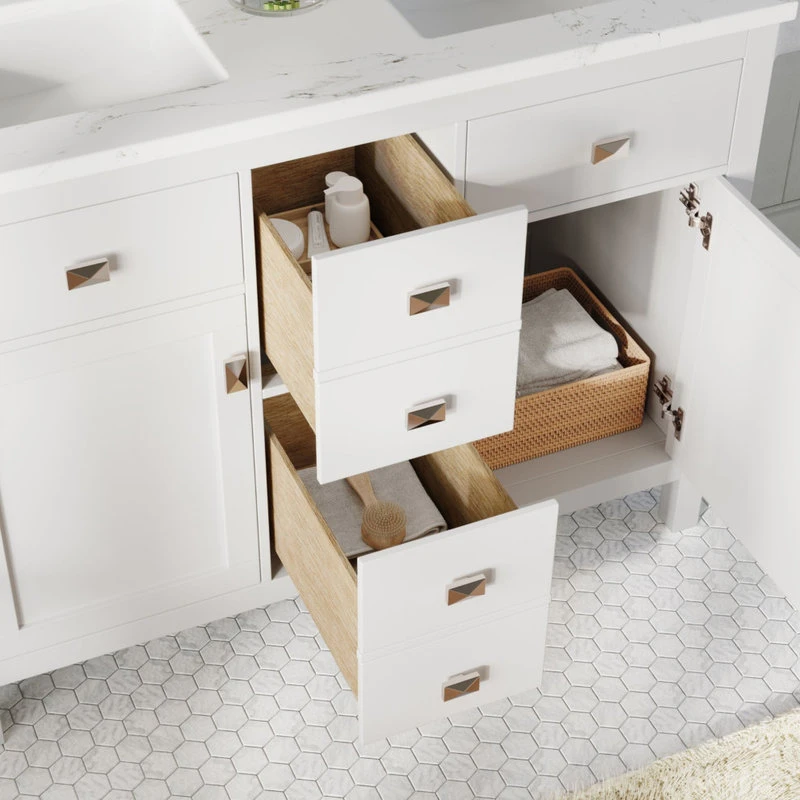 MOD The Juno Bathroom Vanity, Double Sink, 44", White, Freestanding - Image 5