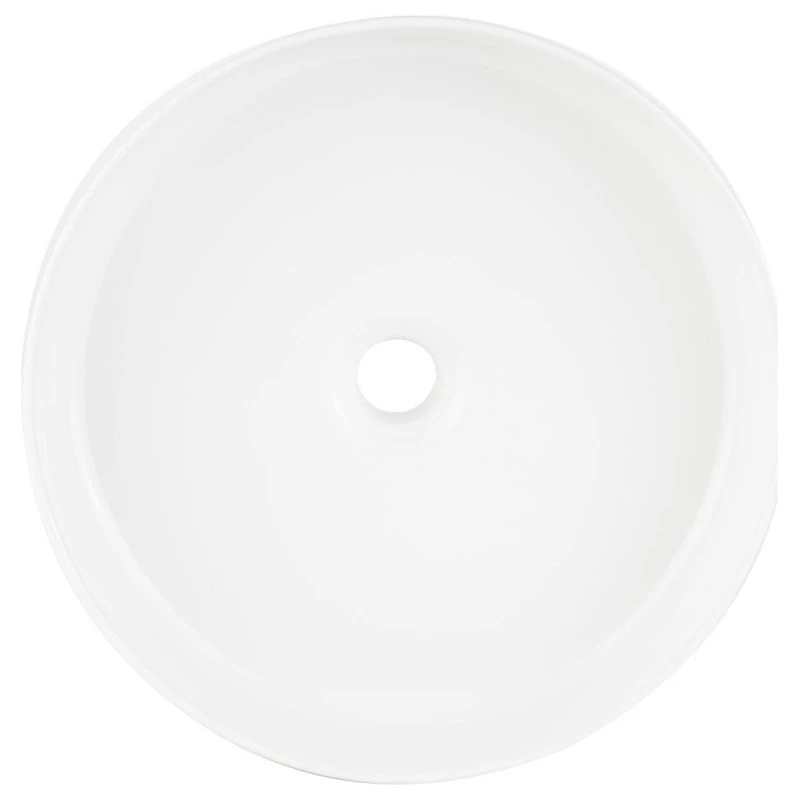 Signature Hardware 948622 Hibiscus 16" Circular Fireclay Vessel - White - Image 6