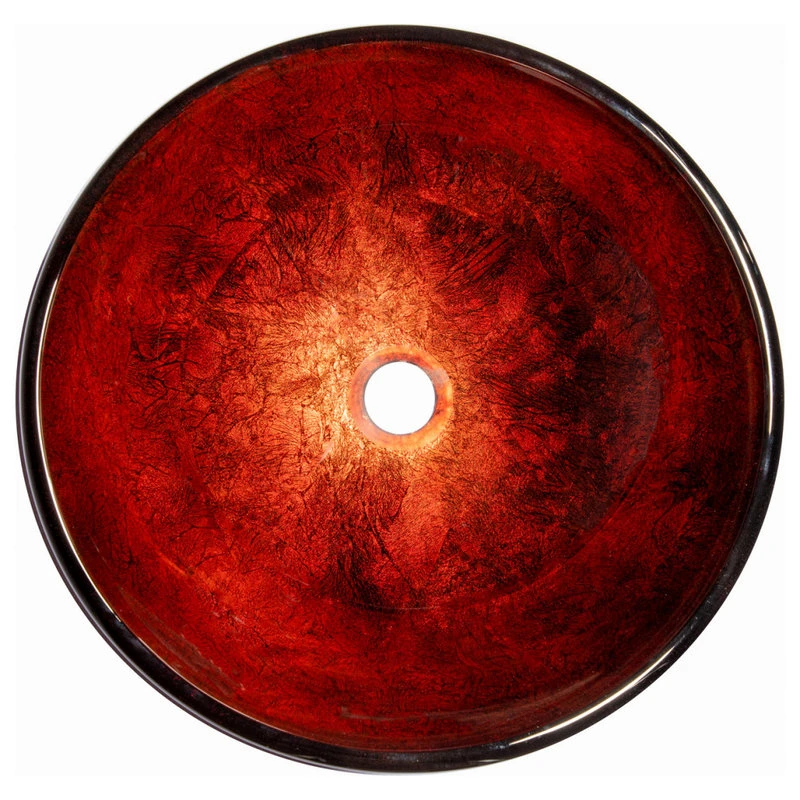 Eden Bath - Vessel Sinks Red Copper Reflections Glass Vessel Sink - Image 3