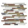 Anatolia Bliss Bliss Cabernet Stone And Glass Linear Mosaic Tile, 12"x12" Sheet
