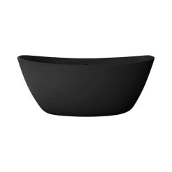 Castello USA Manhattan Solid Surface Freestanding Tub, Black, 65"