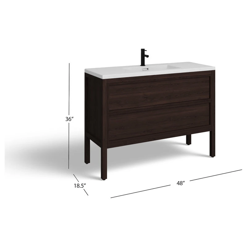 MOD The Shiloh Bathroom Vanity, Single Sink, 48", Dark Walnut, Freestanding - Image 8