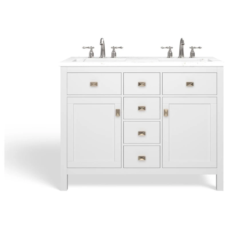 MOD The Juno Bathroom Vanity, Double Sink, 44", White, Freestanding - Image 9