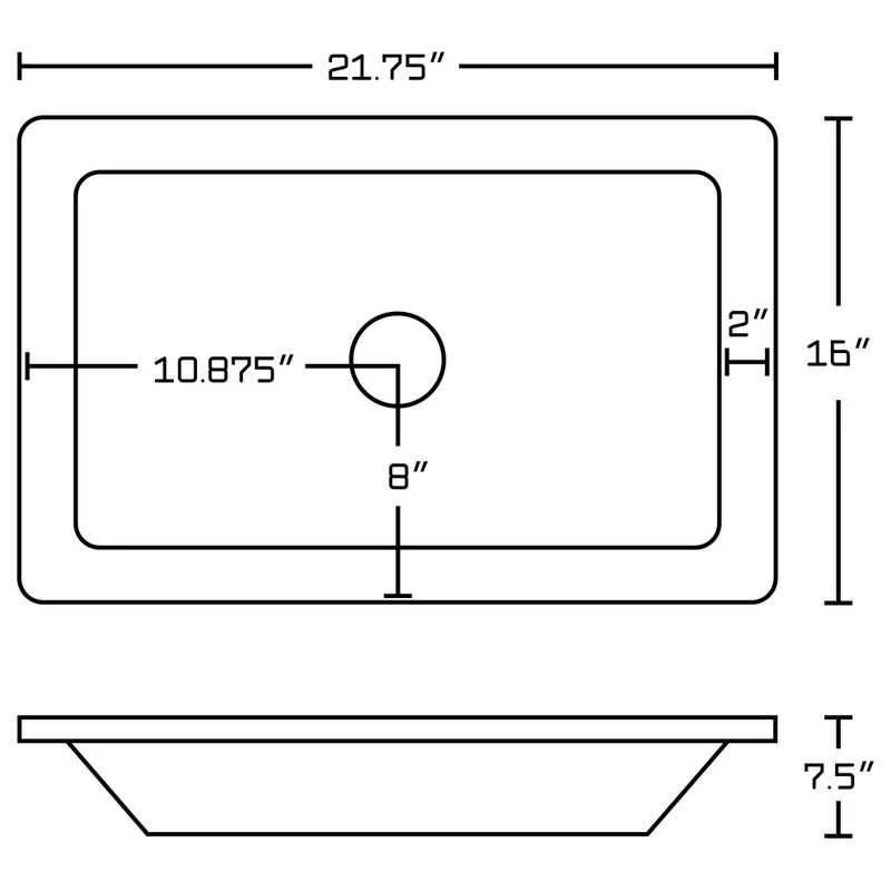 American Imaginations 21.75-in. W Undermount White Vessel For Deck Mount Deck Mount Drilling - Image 2