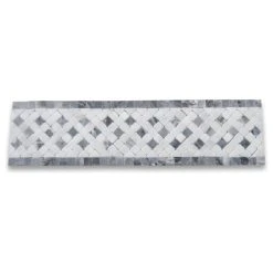 Stone Center Online Marble Mosaic Border Bathroom Listello Tile Inca Sky 3.25x12 Tumbled, 1 Piece