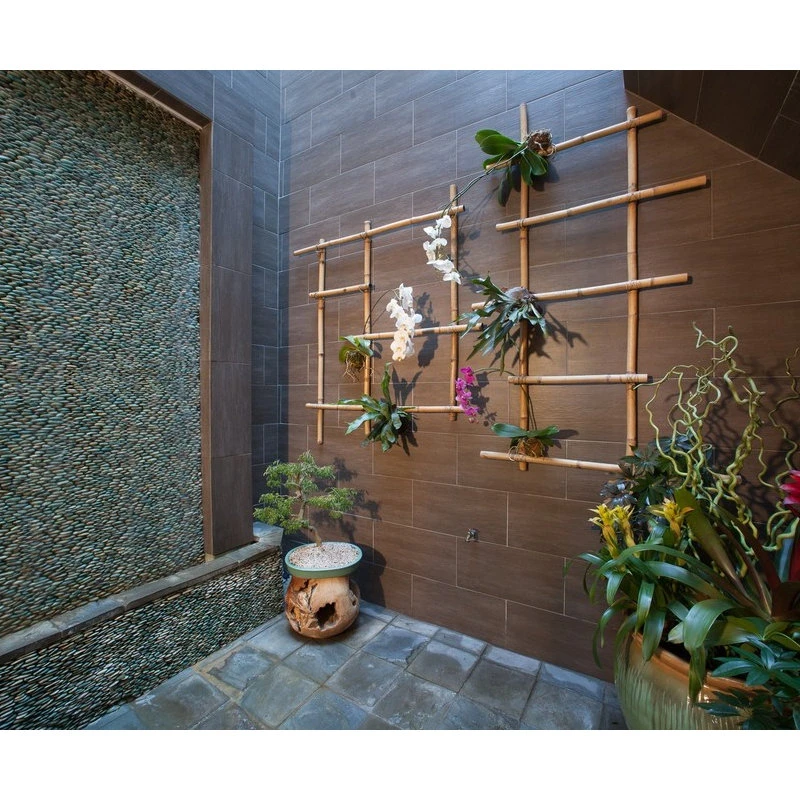 Pebble Tile Mosaics Standing Green Pebble Tile, 6"x12" - Image 3