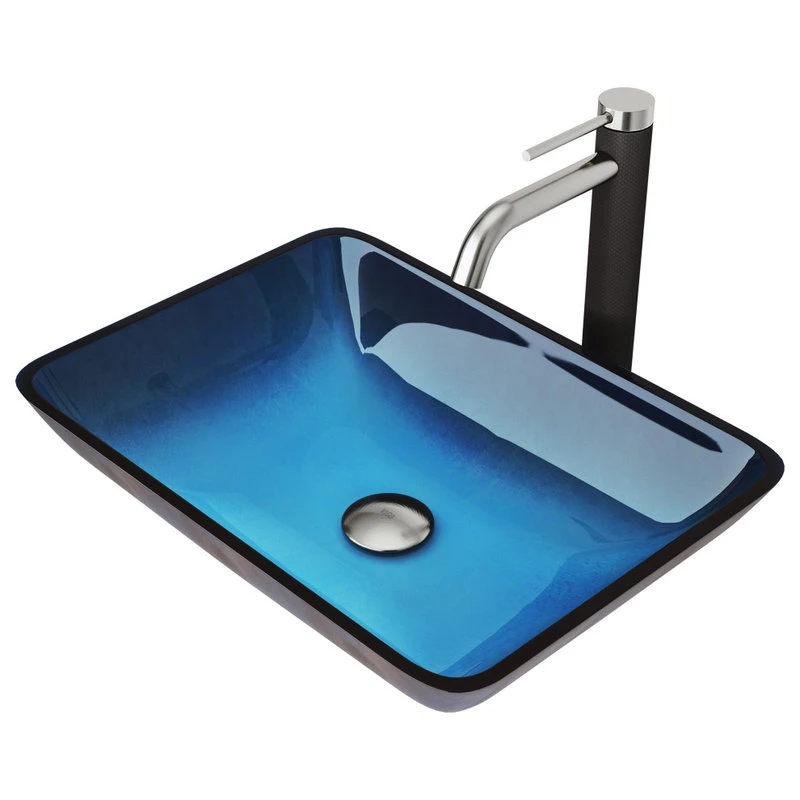 VIGO Sink In Turquoise Water And Faucet In Brushed Nickel - Image 5