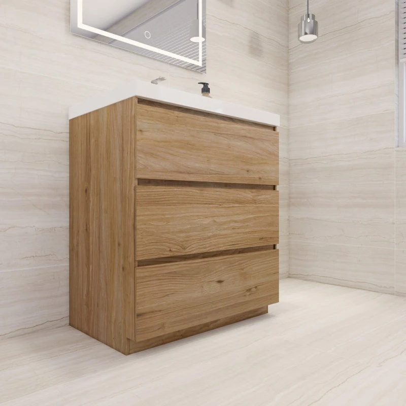 BATHROOM VANITIES WHOLESALE Moa 30" Single Bathroom Vanity In Natural Oak - Image 3