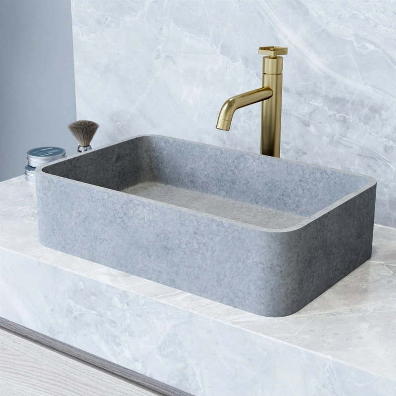 VIGO Concreto Stone Rectangular Bathroom Vessel Sink - Image 2