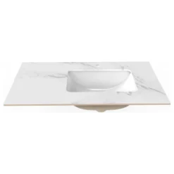 Castello USA Cassandra Porcelain Vanity Top, White Basin, 36" Right