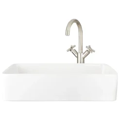 Signature Hardware 948624 Hibiscus 20" Fireclay Vessel Bathroom - White