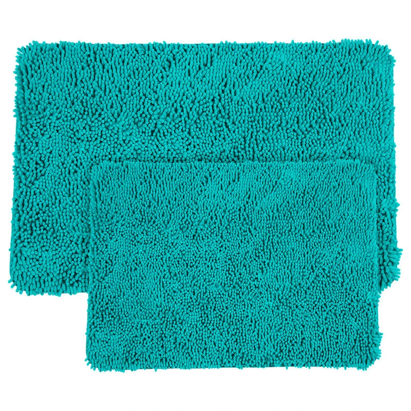 Lavish Home 2 Piece Shag Memory Foam Bath Mat Set, Seafoam
