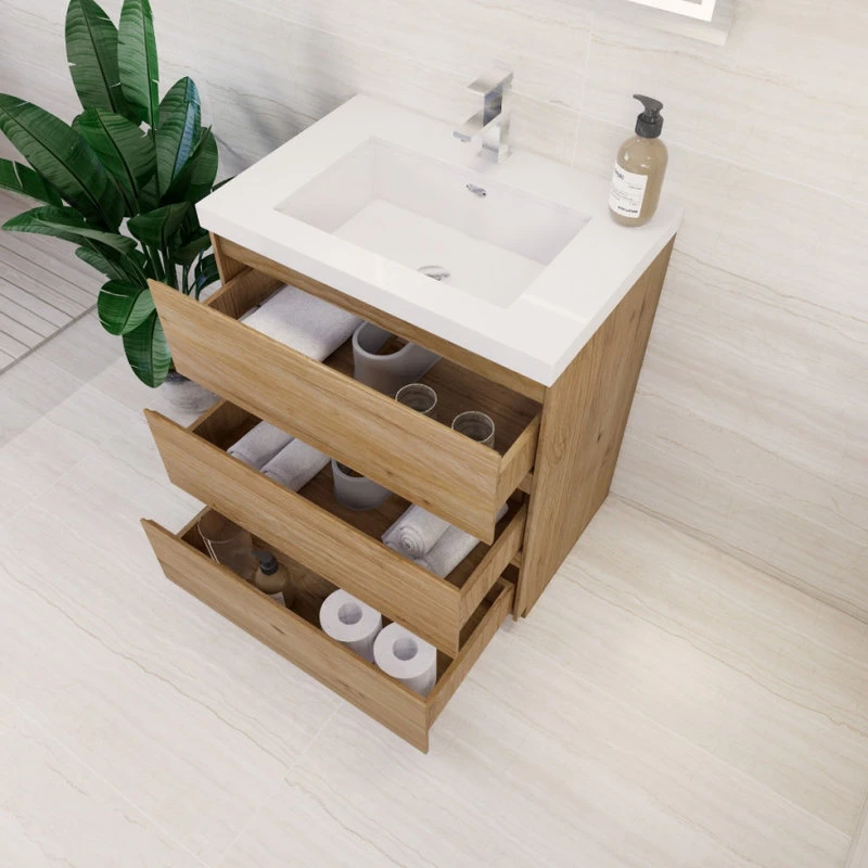 BATHROOM VANITIES WHOLESALE Moa 30" Single Bathroom Vanity In Natural Oak - Image 5