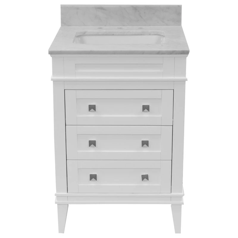 Kitchen Bath Collection Eleanor 24" Single Bathroom Vanity In White With Carrara Marble Top - Image 5