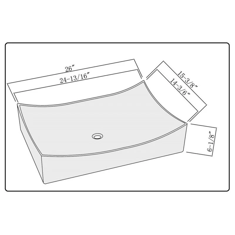 Fine Fixtures White Vitreous China Rectangular Vessel Sink - Image 4