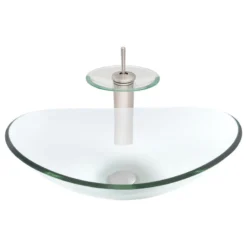 Novatto Chiaro Glass Vessel Sink Set