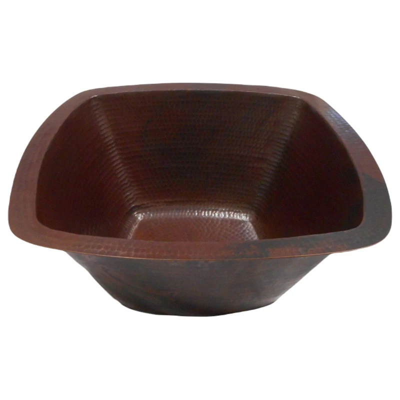 SimplyCopper Square 15" Mexican Copper Bath Sink With Daisy Drain