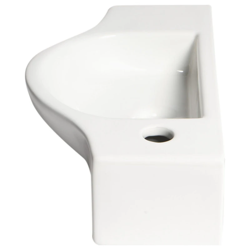 Alfi Trade ALFI Brand ABC114 White 18" Small Wall Mounted Ceramic Sink With Faucet Hole - Image 4