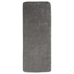24"X59" Memory Foam X-Long Bath Mat By Lavish Home, Jacquard Fleece, Platinum