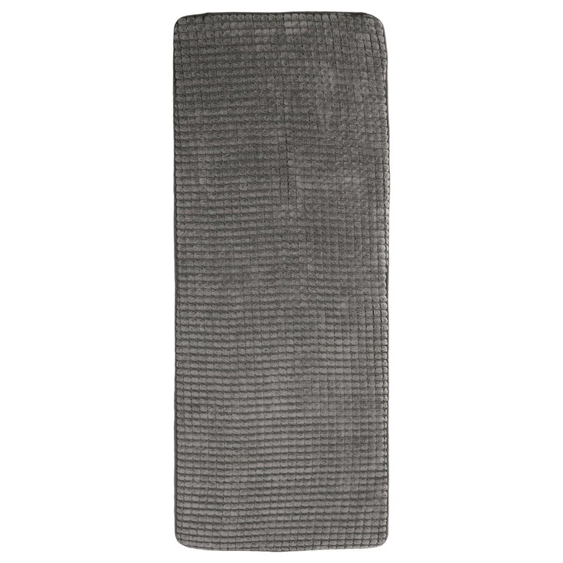 24"X59" Memory Foam X-Long Bath Mat By Lavish Home, Jacquard Fleece, Platinum