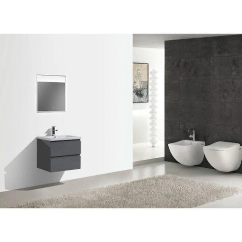 Bathroom Vanity Wholesale INC. MOB 24" Wall-Mounted Single Bathroom Vanity In High Gloss Gray - Image 3