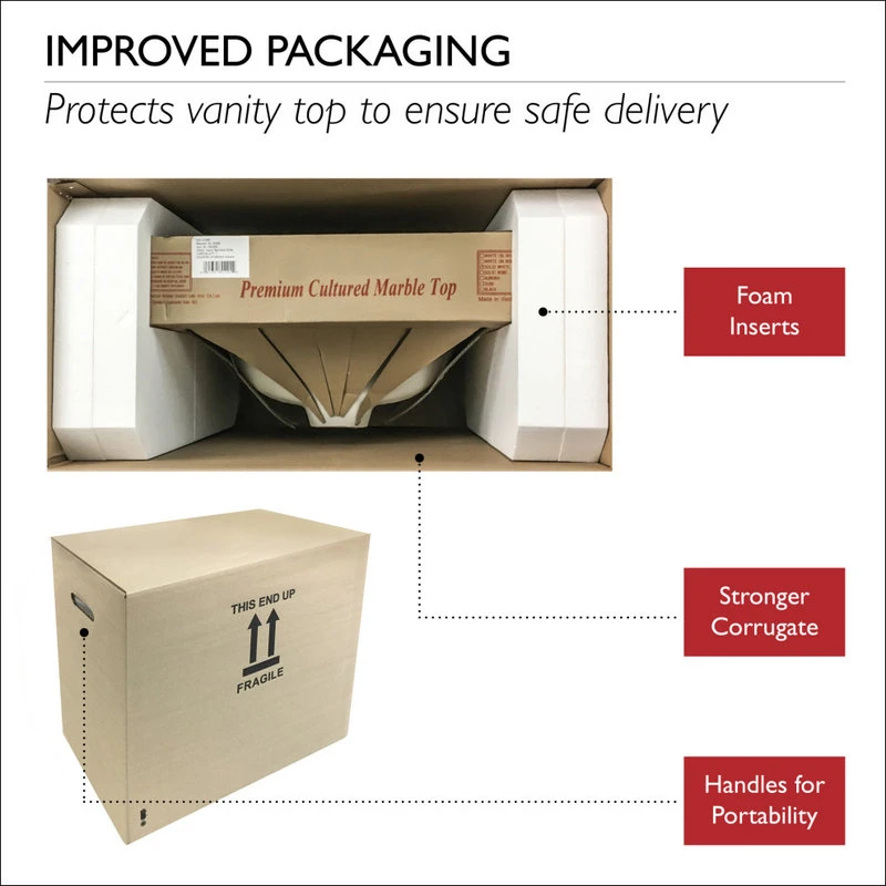 Design House 586156 43" Cultured Marble Vanity Top - Solid White - Image 4