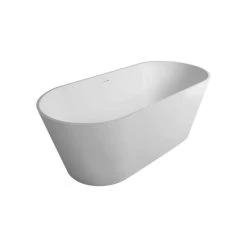Vanity Art LLC Vanity Art Solid Surface Resin Stone Freestanding Bathtub, Matte White, 65"x29.5"