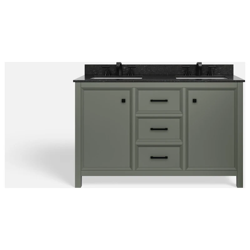 MOD Woodruff Bath Vanity, Double Sink, 54", Pewter Green, Freestanding - Image 9