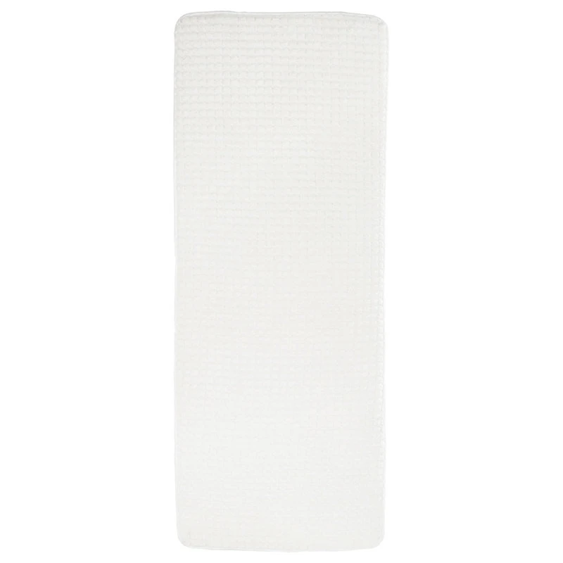 24"X59" Memory Foam Extra Long Bath Mat By Lavish Home, Jacquard Fleece, White