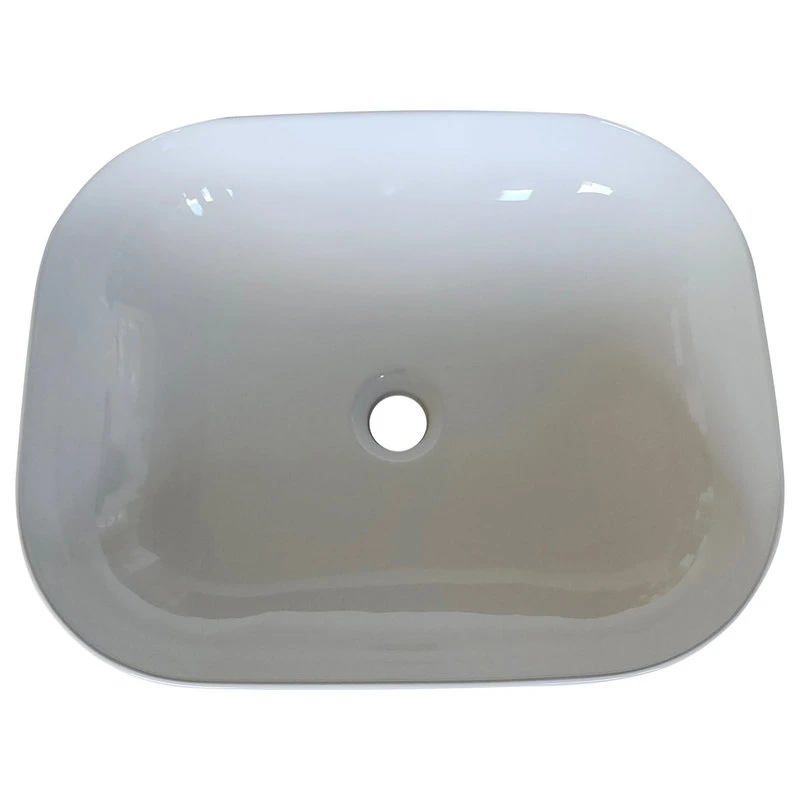 Altair 20x16" Oval White Finish Ceramic Vessel Bathroom Vessel Sink