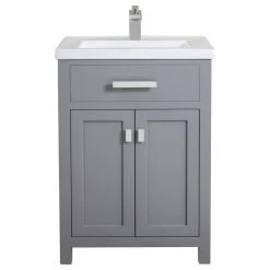 Water Creation 24" Single Vanity With Double Door Without Faucet, Cashmere Gray