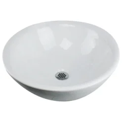 Nantucket Sinks 17" Round Overflow Vessel Sink, White