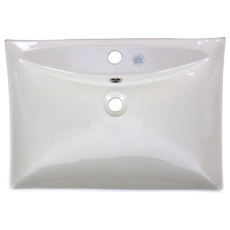 Renovators Supply Manufacturing Shanta 23 1/2" Rectangle Countertop Vessel Sink Biscuit Finish With Overflow - Image 3