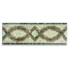 Stone Center Online Marble Mosaic Border Listello Tile Romanze Green Jade 5.9x17.7 Polish, 1 Piece