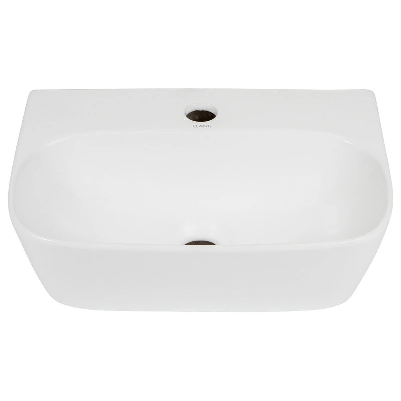 Elite Sinks ELANTI EC1804 Porcelain Wall-Mounted Bathroom Sink, White