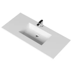 Castello USA Serenity Solid Surface Bathroom Vanity Top With Sink, White, 48", Standard