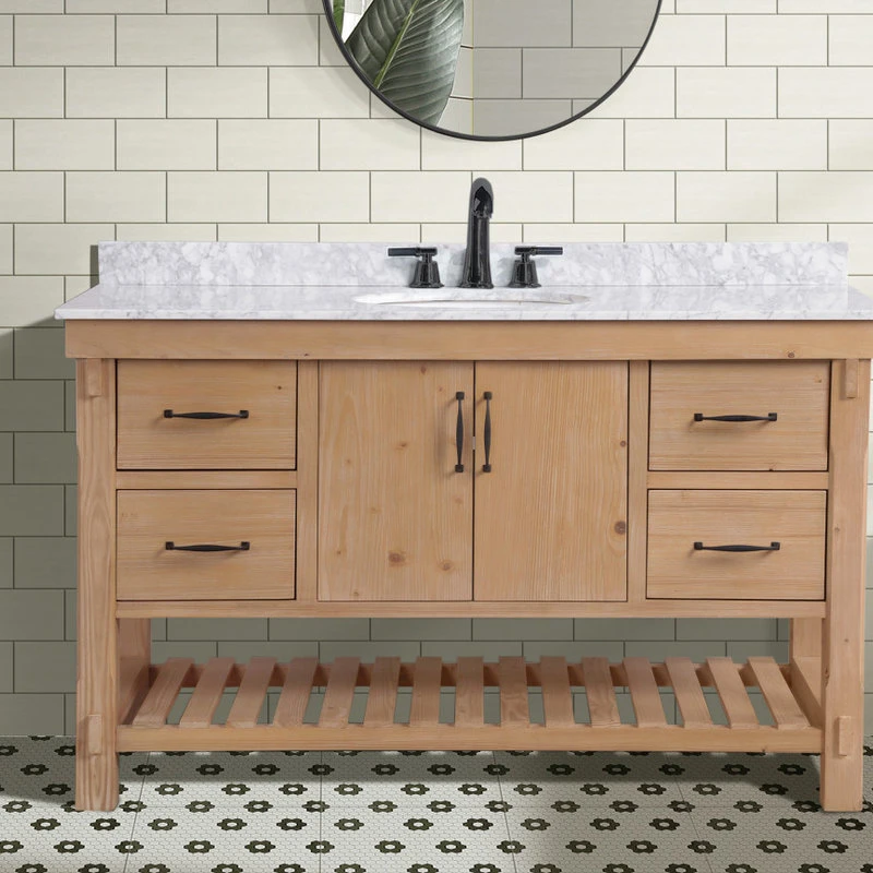 Ari Kitchen & Bath Marina 55" Bathroom Vanity, Driftwood Finish - Image 6