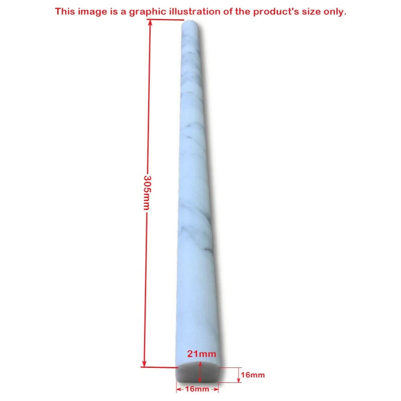 Stone Center Online Carrara Marble Carrera Venato Pencil Liner Bullnose Trim Molding Honed, 1 Piece - Image 3