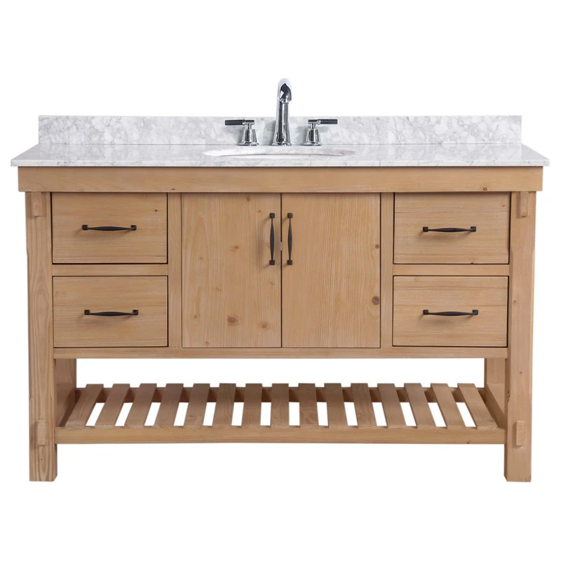 Ari Kitchen & Bath Marina 55" Bathroom Vanity, Driftwood Finish