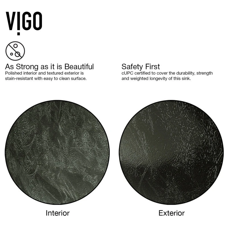 VIGO Gray Onyx Glass Vessel Sink And Duris Faucet Set, Matte Black Finish - Image 9