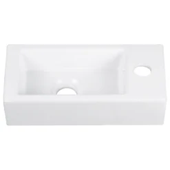 DeerValley Ceramic Wall Mount Bathroom Sink Small Bathroom White Rectangular Wash Basin