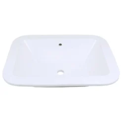 American Imaginations 21.75-in. W Undermount White Vessel For Deck Mount Deck Mount Drilling
