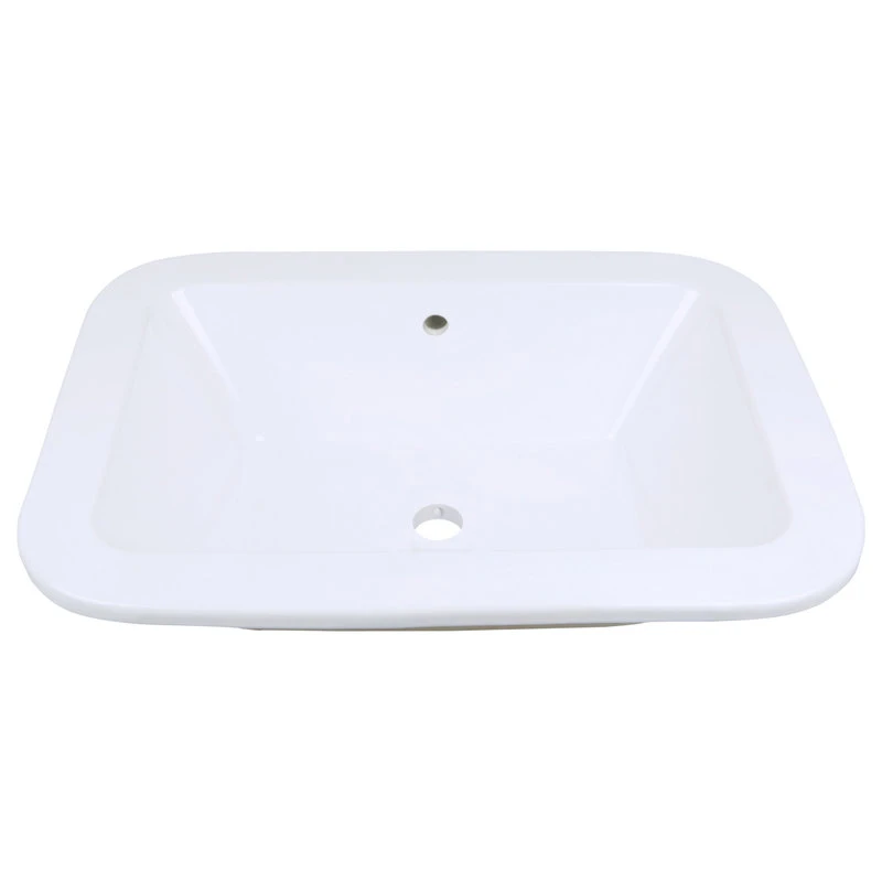 American Imaginations 21.75-in. W Undermount White Vessel For Deck Mount Deck Mount Drilling