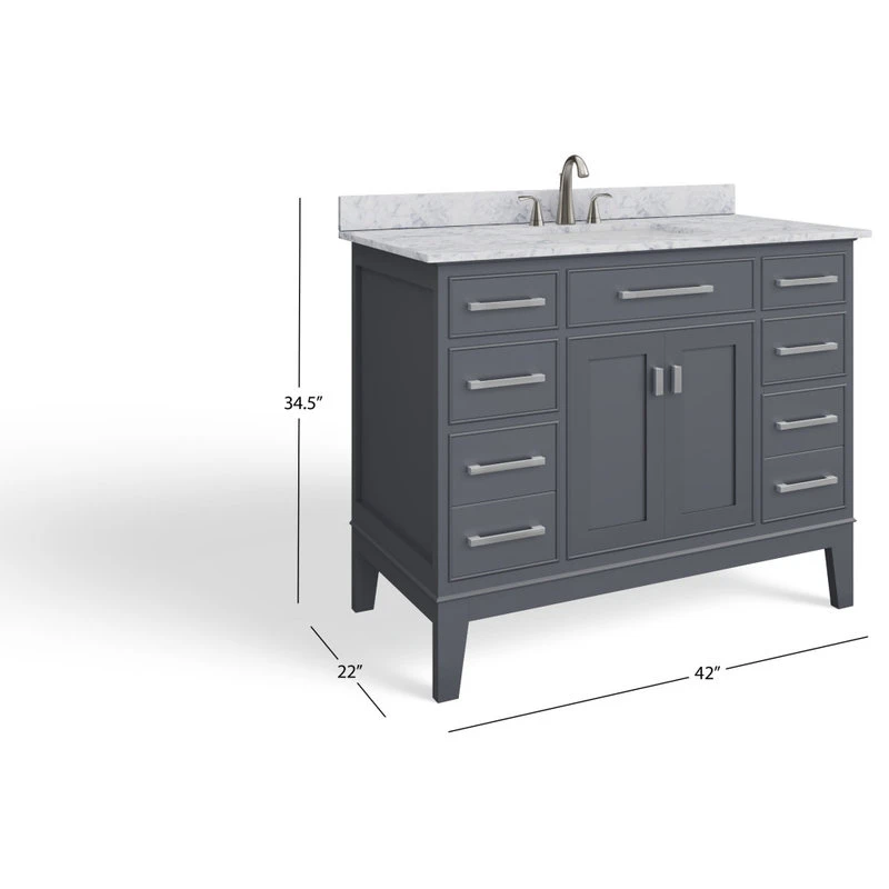 MOD The Fairmont Bathroom Vanity, Single Sink, 42", Maple Gray, Freestanding - Image 8