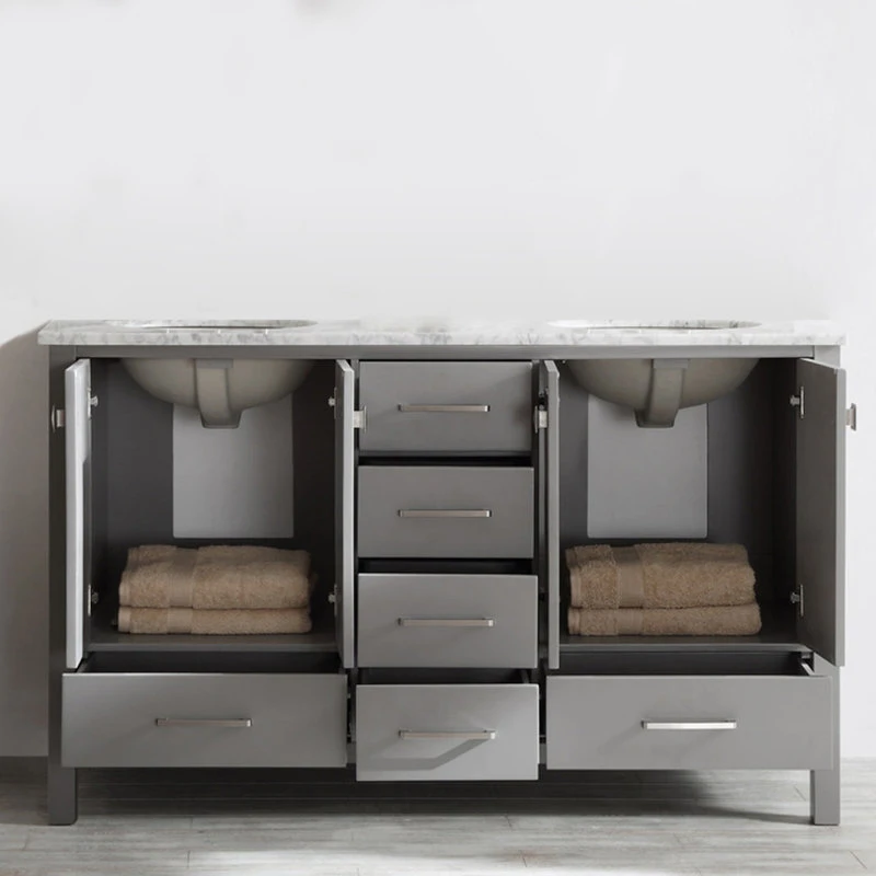 Vinnova Gela Single Vanity, Gray, 60", Without Mirror - Image 4