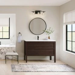 MOD The Shiloh Bathroom Vanity, Single Sink, 48", Dark Walnut, Freestanding