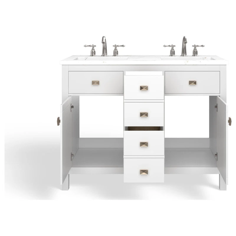 MOD The Juno Bathroom Vanity, Double Sink, 44", White, Freestanding - Image 12